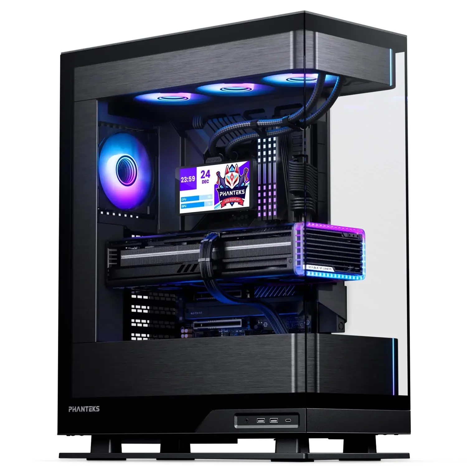 Phanteks Glacier One 360M25G2-LCD All in One Liquid CPU Cooler, Black - Image 8