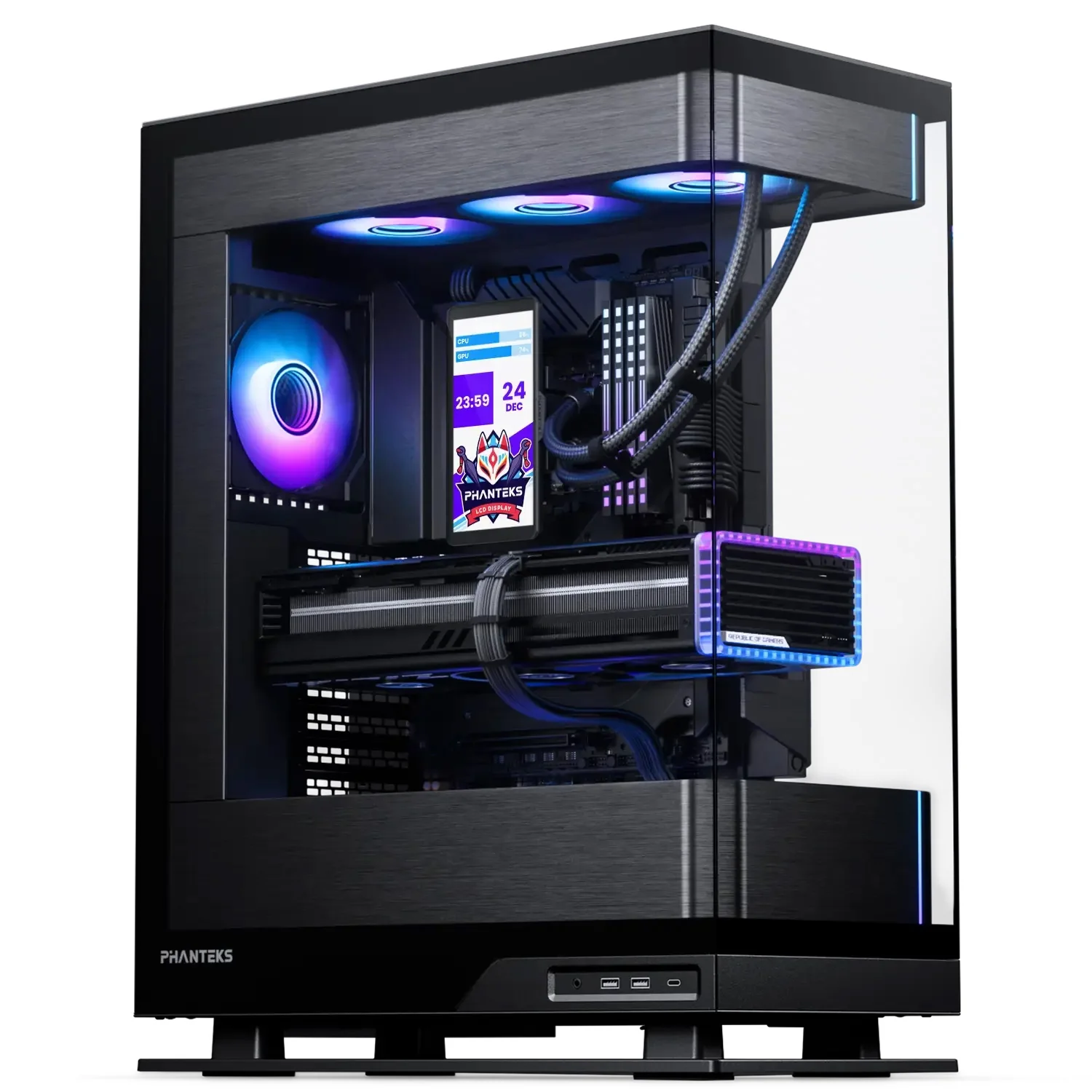 Phanteks Glacier One 360M25G2-LCD All in One Liquid CPU Cooler, Black - Image 9